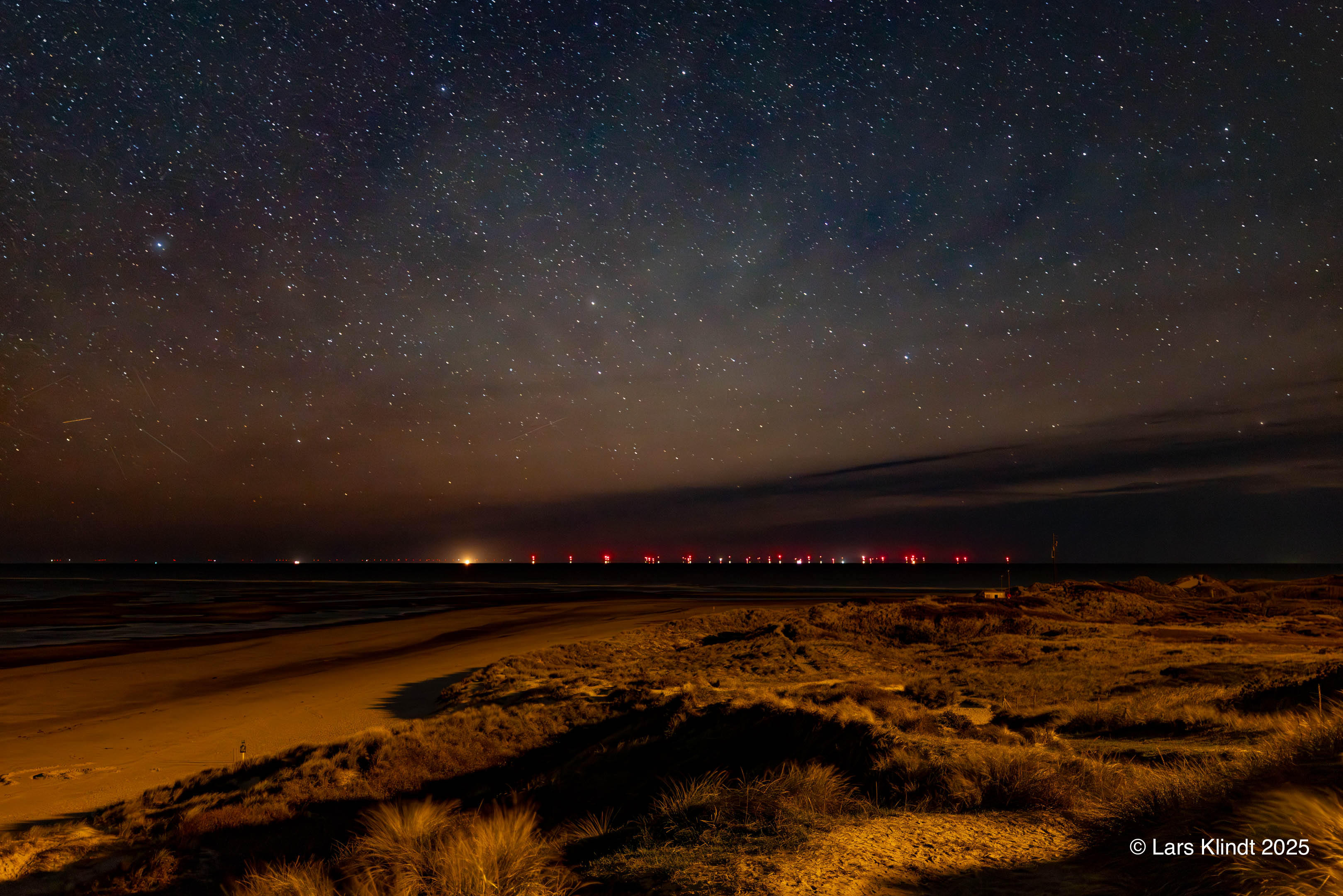 Horns Rev vindmøllepark set fra Blåvand